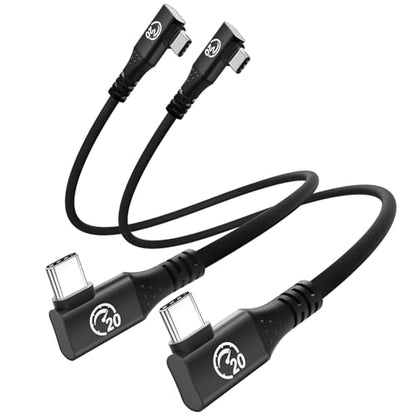 Right Angle USB C 3.2 Gen 2x2 Cable 1FT 2Pack, Flexible Double 90 Degree - size: 1ft+1ft