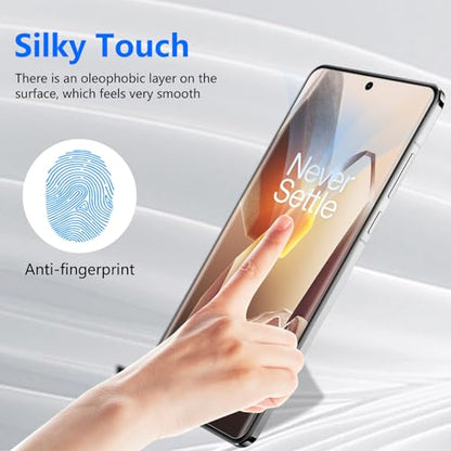 Screen Protector for Oneplus 13, 2 Pack Flexible TPU Film Screen Protector + 2 Pack Tempered Glass Camera Lens Protector [Fingerprint Support] [Anti Scratch] for Oneplus 13