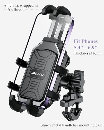 BRCOVAN Motorcycle Phone Mount Holder with Vibration Dampener (Pack of 2) - size: Neutral size (Pack of 2)