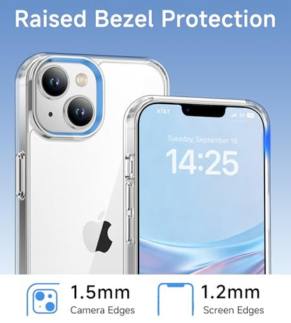 USLAI Case for iPhone 13 Mini, Anti-Yellowing, Crystal Clear Back, Shockproof & Military‑Grade Drop Protection - Transparent - color: Clear, size: iPhone 13 Mini