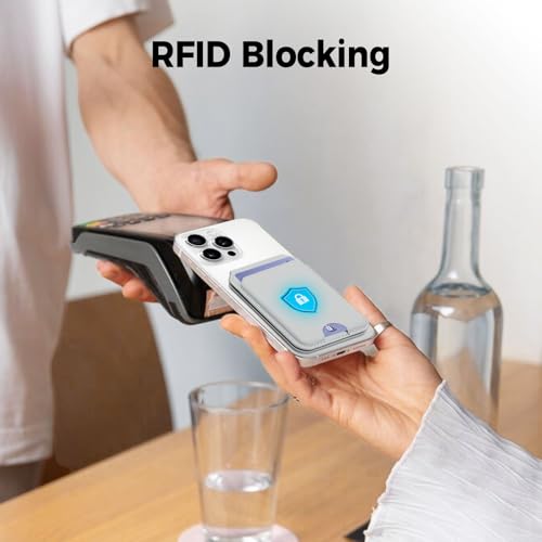 for MagSafe Wallet with Mirror, 4 Card Holder RFID Blocking Stand - color: Gray