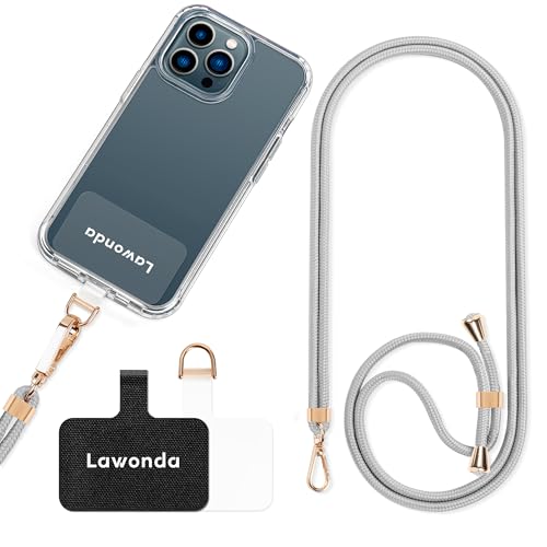 Phone Lanyard Crossbody/Neck Universal Adjustable Cell Phone Strap - color: Grey