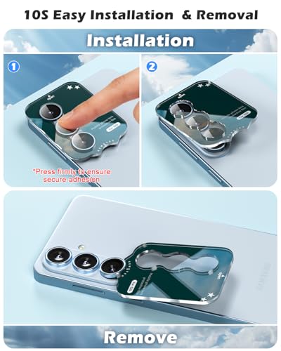 CloudValley for Samsung Galaxy S26 Camera Lens Protector, 9H Tempered Glass + Aluminum Alloy Lens Protective Ring Ultra-HD Tempered Glass Cover,Blue - color: Blue