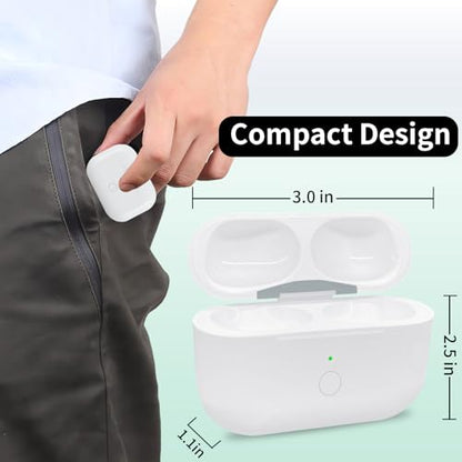 Replacement Charging Case for AirPods Pro 1 & 2 (A2190/A2084/A2083/A2968/A2700/A3047/A3048/A3049/A2931/A2698/A2699) –Lightning & Qi Wireless Charging – Bluetooth Pairing Button – Case Only