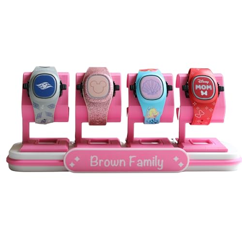 Customizable MagicBand Charging Station Compatible with Disney’s MagicBand+ (White & Sherbert, x1) - color: White & Sherbert, size: 1 Band Holder