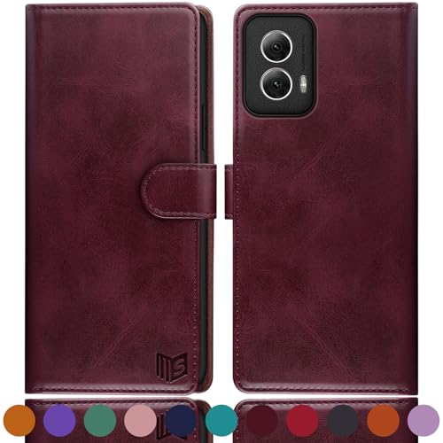 SUANPOT for Motorola Moto G Power 5G 2024 6.7" Wallet case with RFID Blocking Credit Card Holder,Flip Book PU Leather Protective Cover Women Men for Power 5G 2024 Phone case Wine Red - color: Wine Red