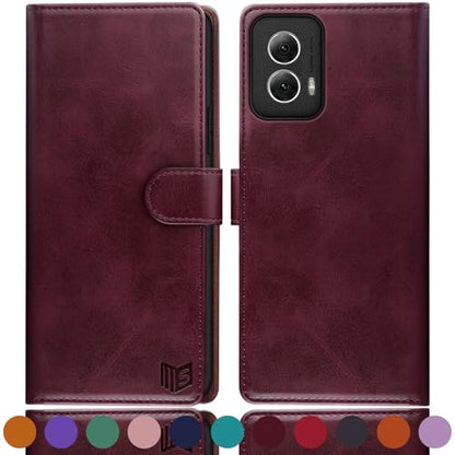 SUANPOT for Motorola Moto G Power 5G 2024 6.7" Wallet case with RFID Blocking Credit Card Holder,Flip Book PU Leather Protective Cover Women Men for Power 5G 2024 Phone case Wine Red - color: Wine Red