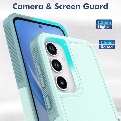 MDCN for Galaxy A35 5G Case: Dual Layer Protective Heavy Duty Cell Phone Cover Shockproof Rugged with Screen Protector - Military Protection Bumper Tough - Galaxy A35 5G 2024, Green - color: Mint Green (PC) + Mint Green (TPU)
