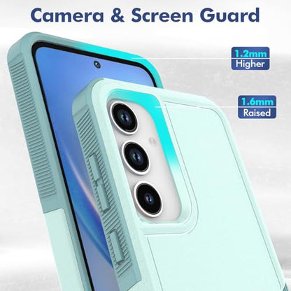 MDCN for Galaxy A35 5G Case: Dual Layer Protective Heavy Duty Cell Phone Cover Shockproof Rugged with Screen Protector - Military Protection Bumper Tough - Galaxy A35 5G 2024, Green - color: Mint Green (PC) + Mint Green (TPU)
