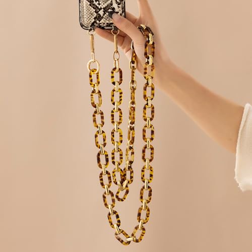 Phone Crossbody Chain Cell Phone Lanyard,Acrylic Shouder Strap Universal Cellphone Chain Strap with Tether Patches Compatible with Most Phones Bag Purse (P) - color: J