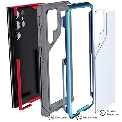 Ghostek ATOMIC slim S22 Ultra Phone Case with Clear Back, Iridescent Aluminum Bumper and S-Pen Stylus Cutout Shockproof Phone Cover Designed for 2022 Samsung Galaxy S22 Ultra 5G (6.8 Inch) (Prismatic) - color: Prismatic, size: Galaxy S22 Ultra