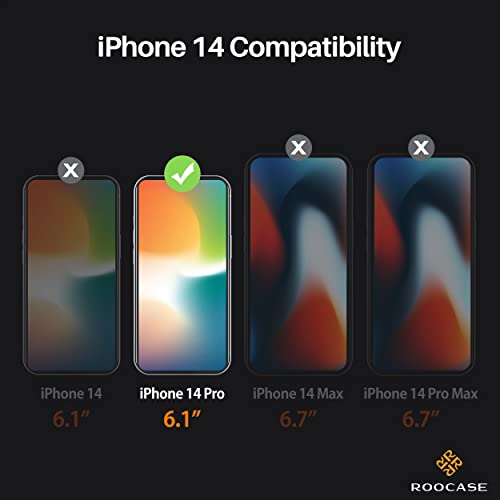 rooCASE Glass Screen Protector for Apple iPhone 14 Pro, (6.1 Inch), Case Friendly Tempered Glass Front Cover Protection with Alignment Frame, Pack of 3