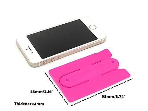 Card Holder with Cell Phone Stand,Stick-on Silicon Rubber Smartphone Sleeve Support Wallet(6pcs)