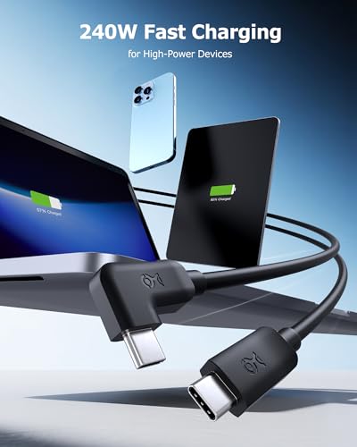 Cable Matters 20Gbps Right Angle USB C Cable, 90 Degree USB-C Cable, 6ft - size: 6 Feet