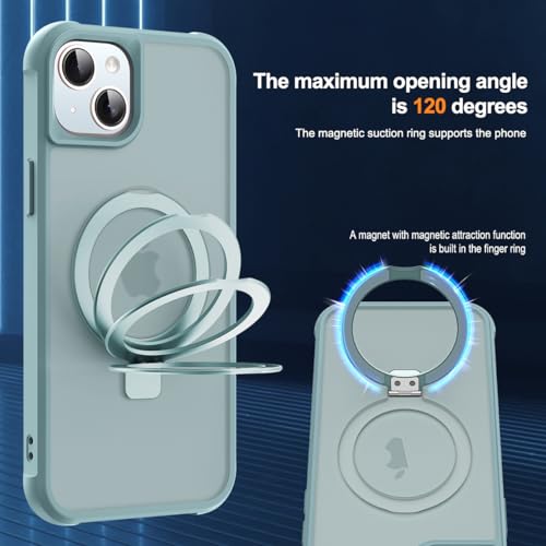 SKYLMW Compatible with iPhone 15 Plus Case with Stand,Blue | iPhone 15 Plus Phone Case 6.7",Magnetic Ring Stand,Compatible with MagSafe,Military-Grade Plustection,Great Grip Feeling - color: Blue, size: Iphone 15 Plus