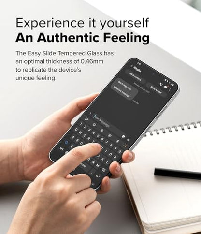 Ringke for Samsung Galaxy S24 FE Screen Protector [Easy Slide, 2 Pack] | Easy Installation with Alignment Tool, Case Friendly Premium 9H Hardness Tempered Glass - size: Galaxy S24 FE