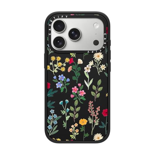 CASETiFY for iPhone 17 Pro Case - Impact Compatible with MagSafe | 8.2 ft. 4x Military Grade Drop Protection | Spring Botanicals 2 | Matte Black - color: Spring Botanicals 2, size: Iphone 17 Pro (6.3")