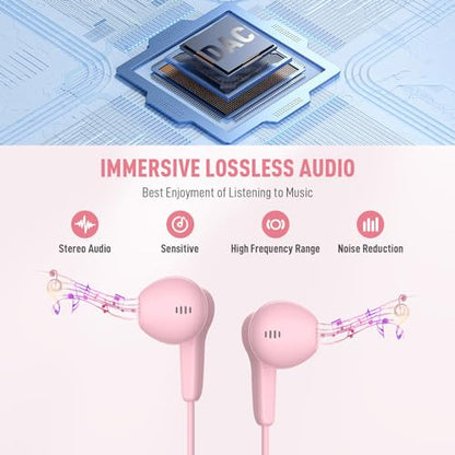 USB C Headphone for iPhone 17 Air 16 15 18 Pro Max Duo Plus/iPad, Pink - color: Pink
