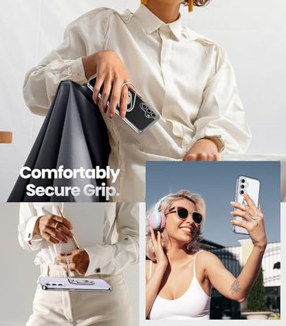 Shields Up for Samsung Galaxy S24 FE Case with Stand, Galaxy S24 FE Case Clear with Double Ring Holder [Adjustable & Foldable] Shockproof Protective Cover - Clear - color: Clear, size: Galaxy S24 FE