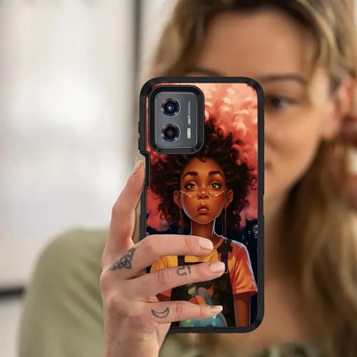 for Moto G 5G 2024/Moto G Play 5G 2024 Case, Military Grade Heavy Duty [3-Layer] Dustproof Shockproof Full-Body Protective Case for Motorola Moto G 5G 2024 - African American Girl - color: African American Girl-