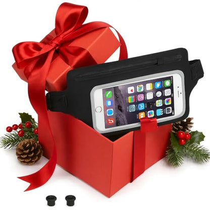Ultimate Black Waterproof Running & Swimming Belt - Essentials Holder for Gym, Beach, Kayaking, Ski - Fits iPhone, Samsung - Touchscreen IPX8 Dry Waist Bag Pouch - Adventure-Ready Performance - color: Stylish Black