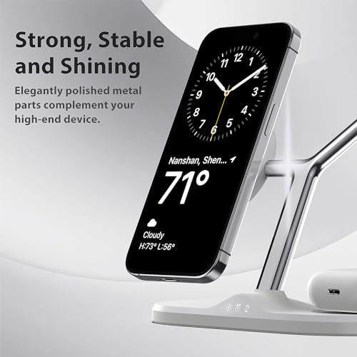 3 in 1 Wireless Charging Station for Apple Devices with MagSafe - color: White, size: Included adapter
