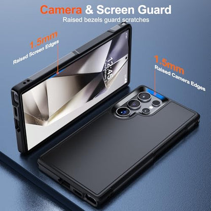 zapica Designed for Samsung Galaxy S24 Ultra Case, Black | Dual Layer Structure Design, Military Grade Drop Protection, Heavy Duty Shockproof Non-Slip Phone Cover - color: Black, size: Samsung Galaxy S24 Ultra 6.8''