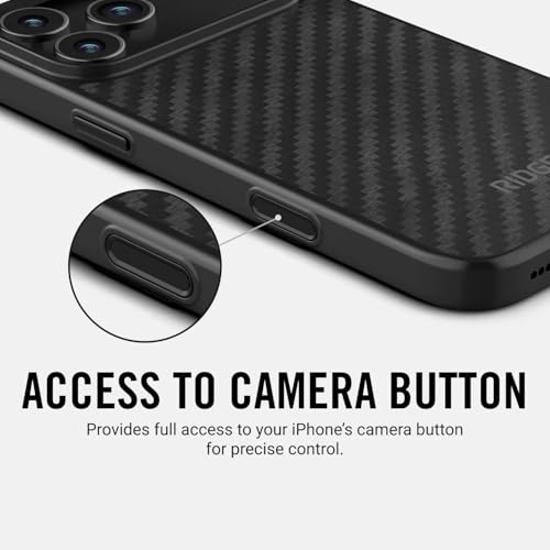 Ridge Case Compatible with iPhone 17 PRO - Compatible with MAGSAFE & Wireless Charging, Aluminum Control Buttons, Dual-Layer Construction, TPU Bumper with Drop Protection (Carbon) - color: Carbon, size: iPhone 17 Pro