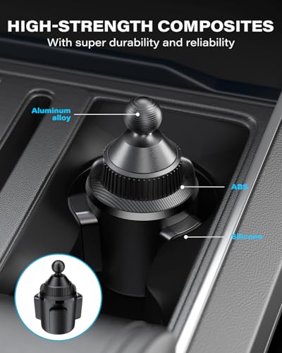 APPS2Car Cup Holder Base with 1” Ball, Expandable Car Mount for B-Size Arms
