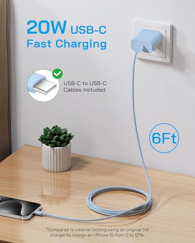 AISNI USBC Charger for iPhone Duo/18 Pro Max/17/16/15 Charger Fast Charging - color: Blue