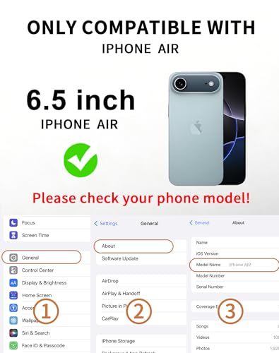 2 Pack 360 Privacy Screen Protector for iPhone Air Tempered Glass Film - size: iPhoneAIR 6.5inch