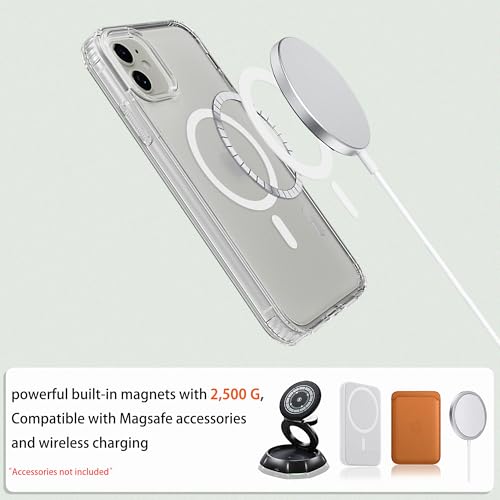 Magnetic iPhone 12/12Pro case,Compatible with Magsafe, Military-Grade Protection,Slim Translucent Matte Shockproof with Anti-Scratch Anti-Fingerprint Phone Cover (transparent, iPhone 12/12Pro) - color: Transparent, size: iPhone 12/12Pro