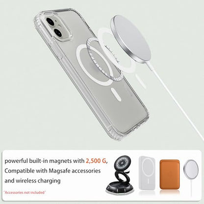 Magnetic iPhone 12/12Pro case,Compatible with Magsafe, Military-Grade Protection,Slim Translucent Matte Shockproof with Anti-Scratch Anti-Fingerprint Phone Cover (transparent, iPhone 12/12Pro) - color: Transparent, size: iPhone 12/12Pro