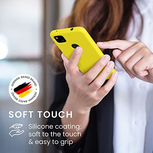 kwmobile Case Compatible with Google Pixel 4a Case - Slim Protective TPU Silicone Phone Cover - Radiant Yellow - color: Radiant Yellow