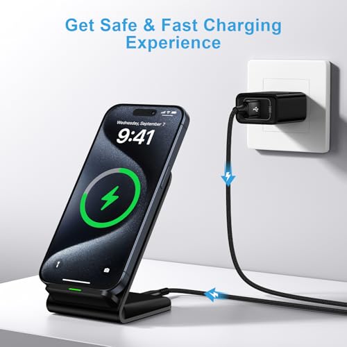 Google Pixel 9 Wireless Charger Stand Fast Charging for Pixel 11 10 Pro XL - color: Pure Black