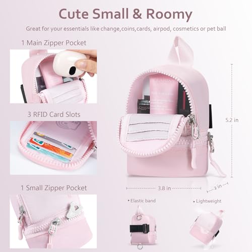 Clip and Go Strap for Phone with Wallet Crossbody Cell Phone Lanyard Suitable for Keys Bank Cards Headphones - color: Pink