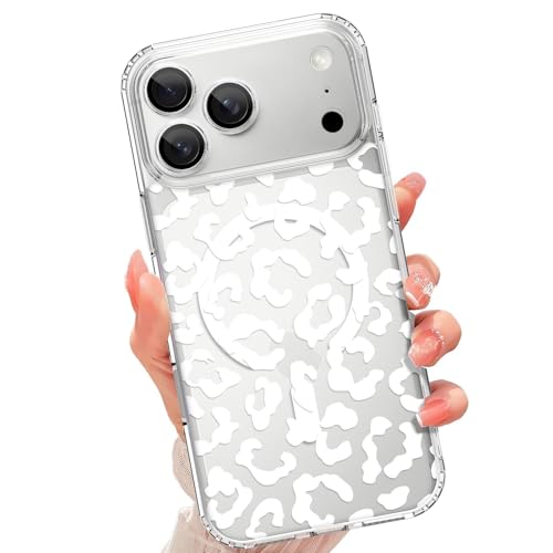 tharlet Magnetic for iPhone 17 Pro Case, Compatible with MagSafe | Anti Yellowing, Cute Cheetah Print Design Women Girls, Slim Shockproof TPU Cover for iPhone 17 Pro (Clear) - color: Cheetah Print, size: iPhone 17 Pro