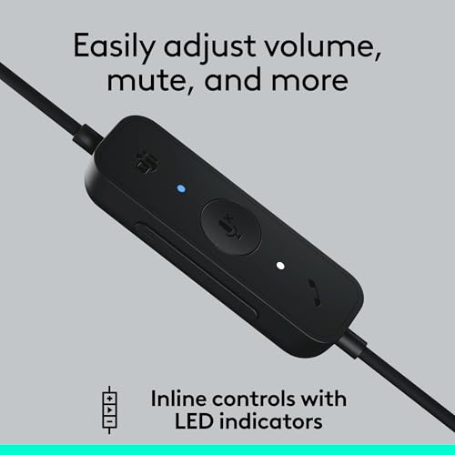 Logitech H570e USB Headset with Microphone, PC and Mac - Black - size: Teams, style: Mono