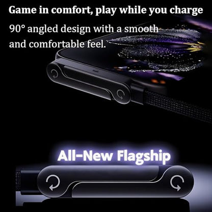 2-in-1 Invisible Stand Charging Cable, 240W USB-C Fast Charge, 5FT - color: Black 1pcs