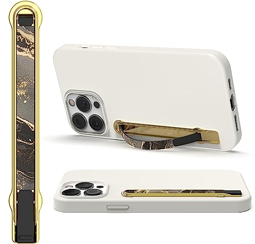 SleekStrip SleekGrip-Premium Ultra Thin Phone Grip Stand,Slim Metal Finger Loop Ring Hand Holder Strap Cell Phone Grips for iPhone 16 Pro Max,17,Android,Case Back - Gold x Enchanted Marble - color: Gold x Enchanted Marble