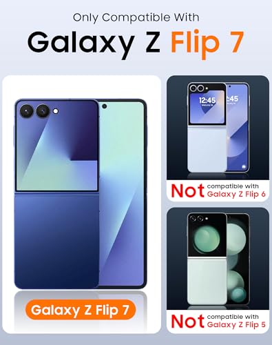 GooseBox for Samsung Galaxy Z Flip 7 Case with Screen Protection,Z Flip 7 Slim HD Clearly Case Ultra-Thin Anti-Scratch Shockproof Phone Case(Black) - color: Flip7-Black PYK