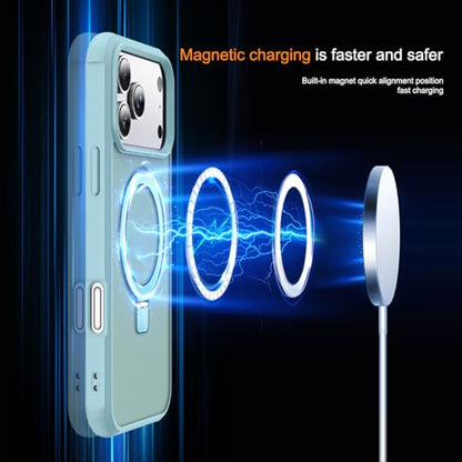 SKYLMW Compatible with iPhone 17 Pro Case with Stand,Blue | iPhone 17 Pro Phone Case 6.3",Magnetic Ring Stand,Compatible with MagSafe,Military-Grade Protection,Great Grip Feeling - color: Blue, size: Iphone 17 Pro