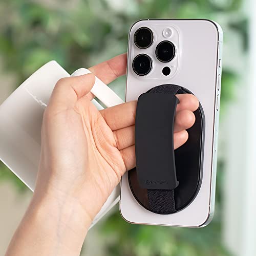 Sinjimoru Magnetic Phone Grip for MagSafe, Silicone Phone Strap, Light Grey - color: Light Grey