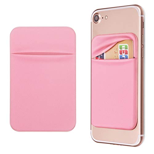 OBVIS Cell Phone Card Holder Stick On Wallet Sleeve, Pink, 2 Pack - color: Pink
