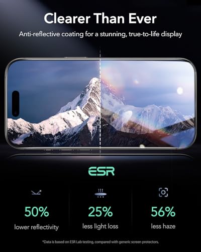 ESR 3 Pack for iPhone 17 Air Screen Protector, Armorite | 7X Impact Absorption, 9H+ Tempered Glass, Easy One-Pull Installation, Full-Coverage Protection, UltraFit Tray, Bubble-Free - size: iPhone Air 6.5 inch