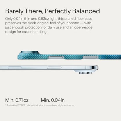 pitaka for iPhone Air Case with Caseless Touch Feeling, Glints of Gold - color: Lucid Blue