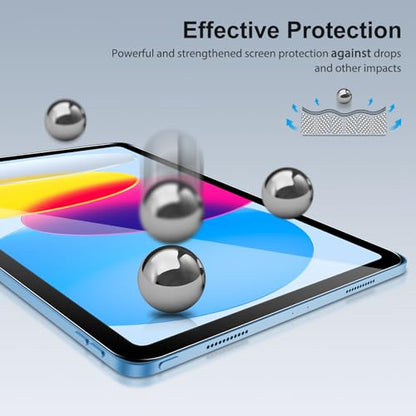 SPARIN 2+2 Pack Screen Protector for iPad (A16) 11th/10th Gen (11”/10.9”) | Tempered Glass + Camera Lens Protector Full Protection, Case Friendly, Anti Scratch, Apple Pencil Compatible-Blue - color: Blue