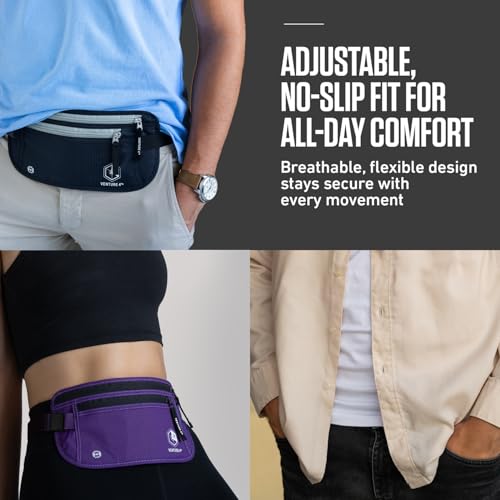 VENTURE 4TH Travel Money Belt, RFID Blocking Passport Holder - Silver - color: Silver