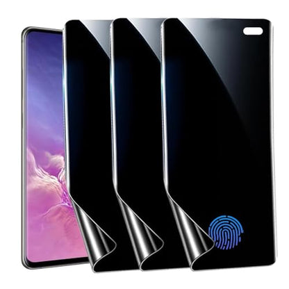 nulala Privacy Screen Protector for Samsung Galaxy S10 Plus [Not Glass] Support Fingerprint Unlock -Touch Sensitive Anti-Spy Flexible TPU Film for Samsung S10+, 3-Pack - size: Galaxy S10 Plus
