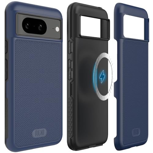 TUDIA MergeGrip [Magsafe Compatible] Designed for Google Pixel 8 Case (2023) - Dual Layer [Military Grade] Shockproof Slim Rugged Tough Heavy Duty Phone Cases - Indigo Blue - color: Indigo Blue, size: Magnetic Pixel 8